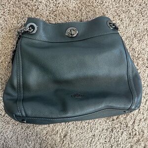 Coach Forest Green Leather Shoulder Bag